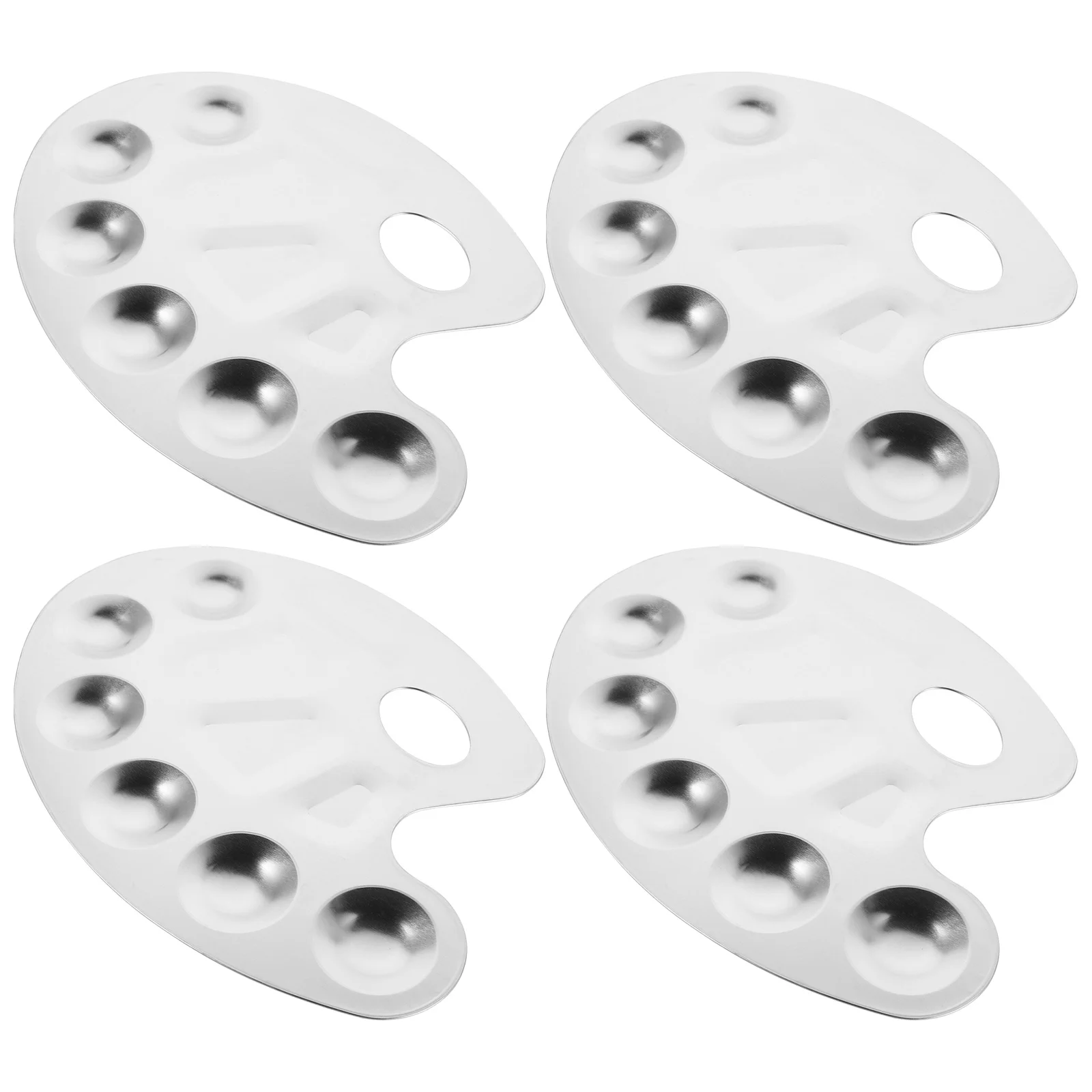 

4Pcs Aluminum Paint Mixing Palette Metal Tray 10-Well for Watercolor Acrylic Gouache Painting Paint Tray Metal Mixing Palette