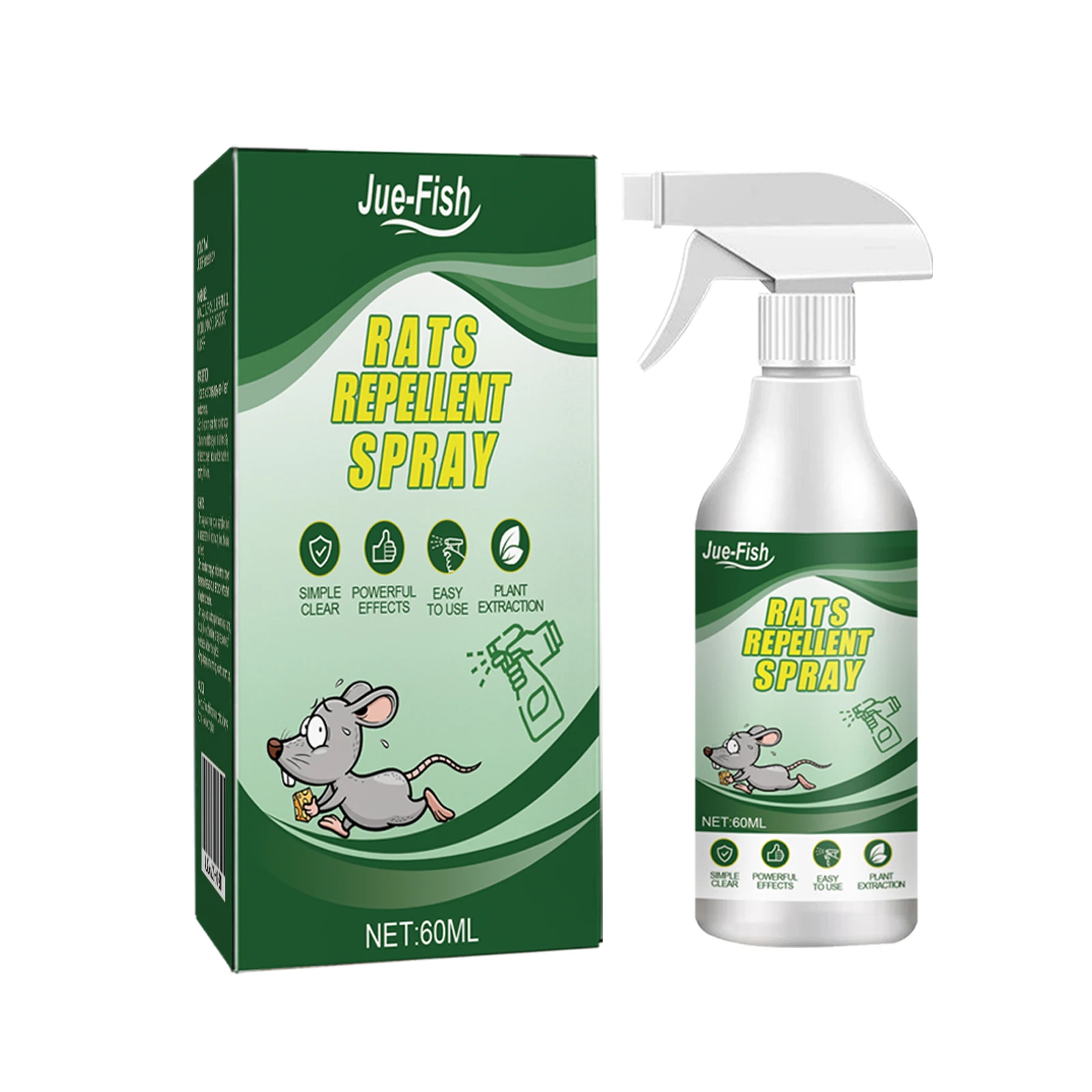 Spray répulsif pour souris ou rongeurs, huile de 60ml, Spray de contrôle pour souris de voiture, pour machines de bâtiments agricoles résidentiels