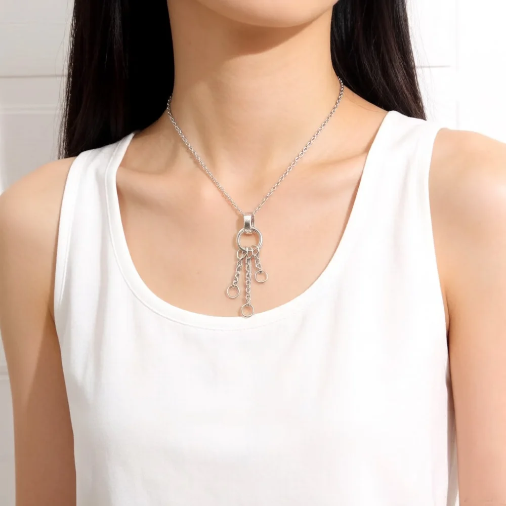 Srebrne zwisające trzy zawieszki Curb Charms Carriers 925 Sterling Silver Fit naszyjnik, Europa Glam biżuteria Soul prezent dla kobiet — zdjęcie 3