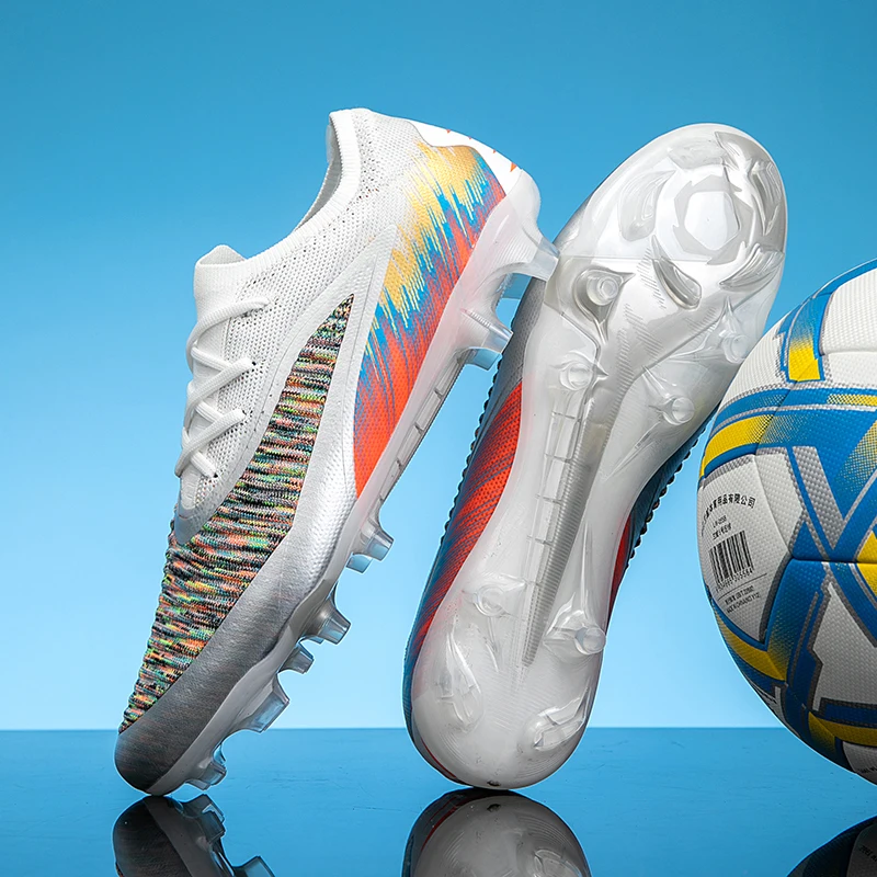 

817 Высококачественные мужские футбольные бутсы для мальчиков FG/TF, тренировочные бутсы с шипами, быстрые футбольные бутсы Pro, гибкие, нескользящие, размеры 35-45