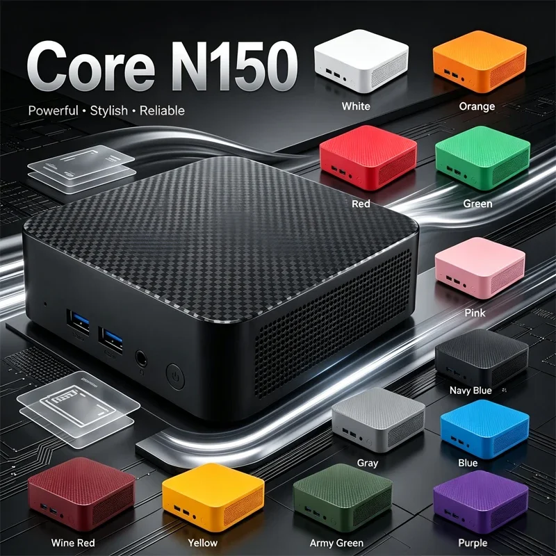 New Mini PC 2026 Intel Core N150 Small Pocket Computer 16GB RAM 1TB SSD WiFi 6 BT5.2 Gaming Desktop PC Portable Windows 11