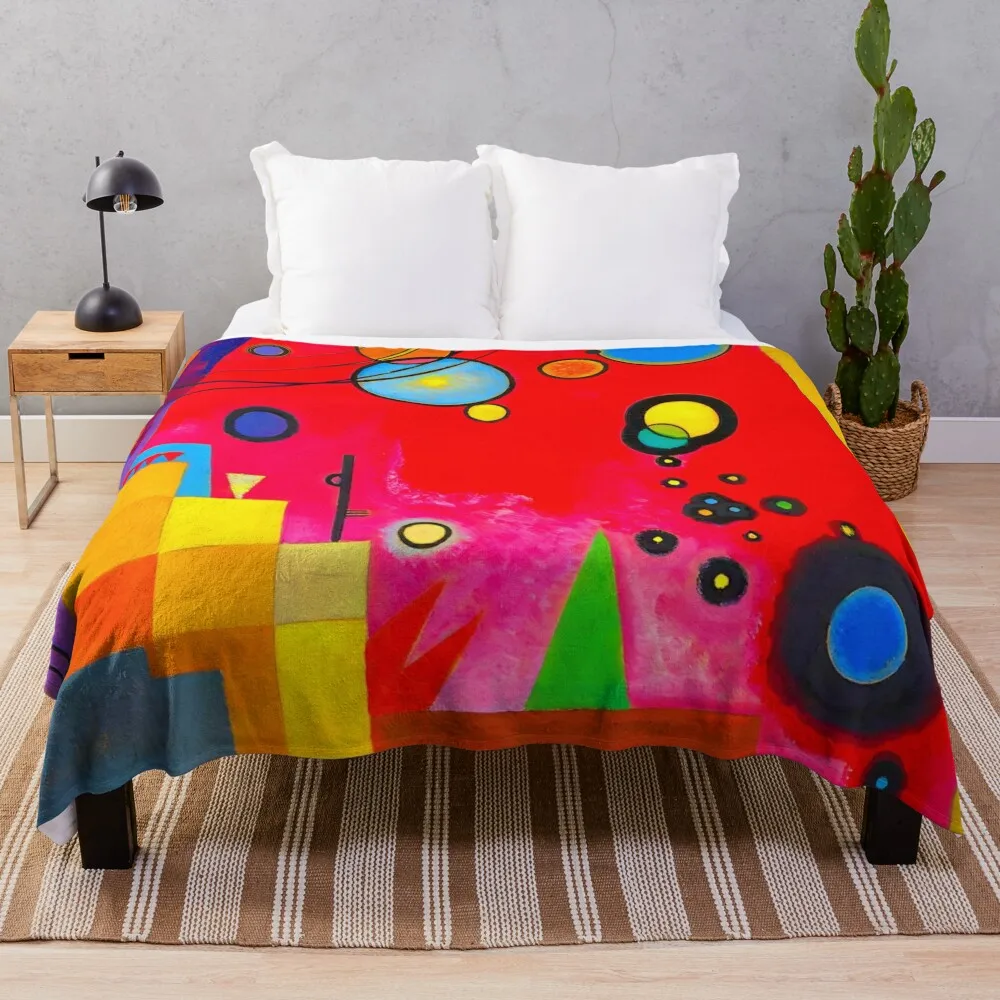 Wassily Kandinsky - Frohlicher Aufstieg Throw Blanket Decorative Sofas anime christmas gifts Fashion Sofas Blankets