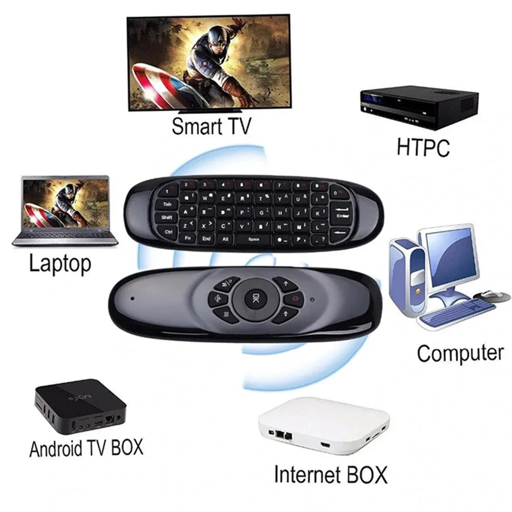 C120 Backlight Air Mouse 2.4G RF Wireless Mini Keyboard Smart Gyroscope Keyboard Remote Control For Android Smart TV Box
