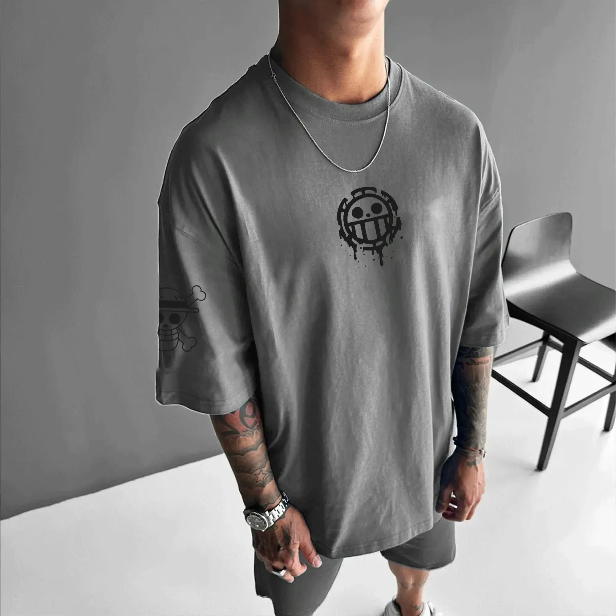 Nieuwe Zomer Streetwear Een Stuk Luffy Oversized Anime Print Mannen T-shirt Vrouwen Korte Mouw Grafische Tees Casual Top Y2k kleding