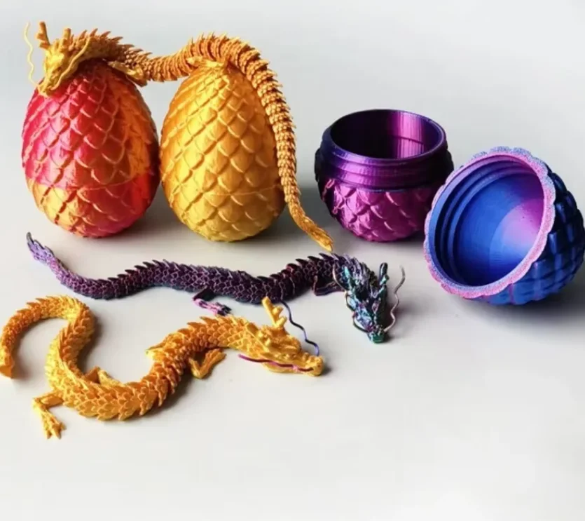3d Printed 30cm Movable Joint Dragon Egg With Articulated Dragon Model Home Decor Room Sculptures Figurines Desktop Ornament