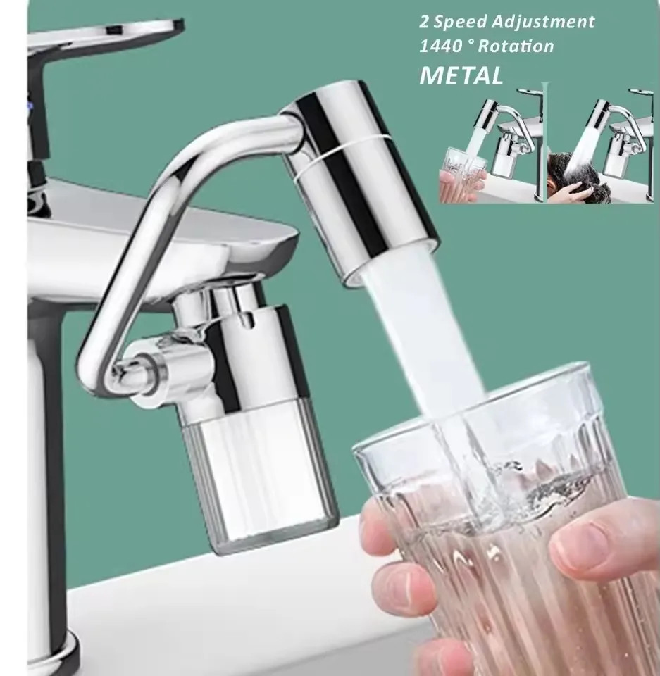 Rotating Faucet Extender Stainless Steel Valve Core Corrosion-Resistant for Kitchen Bathroom Sink Faucets Bathroom Accessories