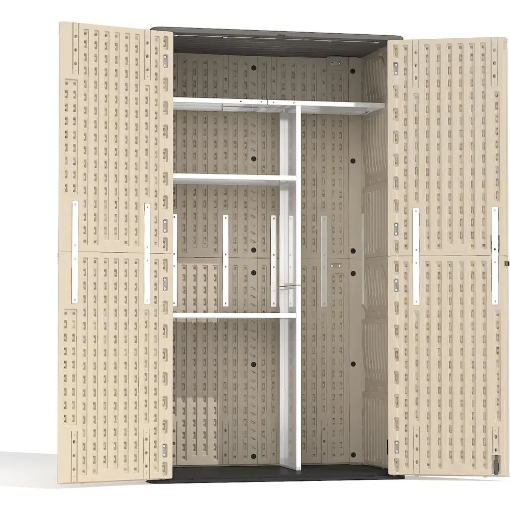 Caseta de almacenamiento para ternera Shel, estantería metálica resistente a la intemperie o armario para herramientas de 60 piezas, ideal para uso en exteriores, con tornillos y tuercas de fácil montaje.