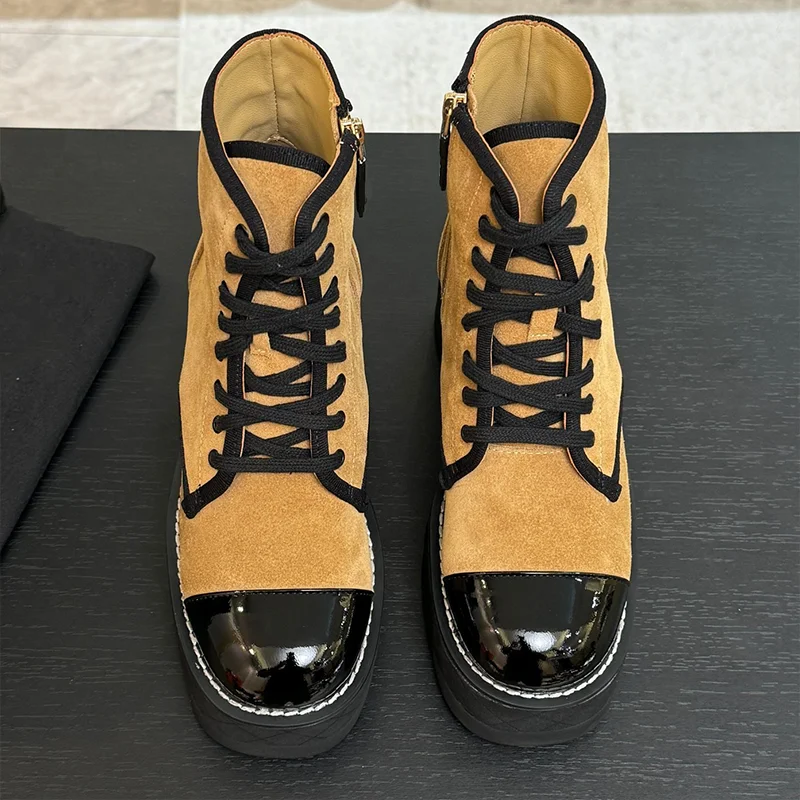 

High quality 2025 Autumn/Winter Women's Fashion Show Boots - Elegant Urban Style with Straps and Side Zip Decorations 25091613