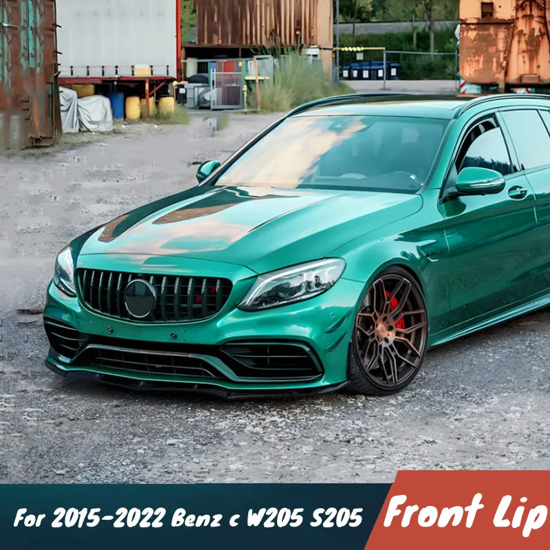 

For 2015-2022 Mercedes Benz c W205 S205 C63 Car Front Bumper Splitter Lip BodyKit Protector Guard Exterior Tuning Accessories