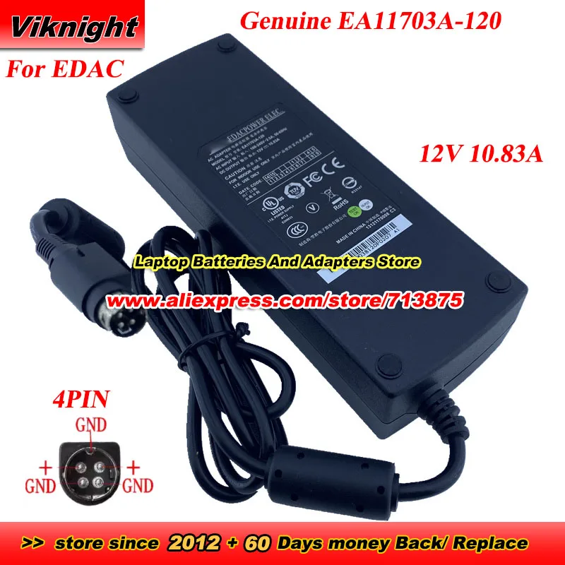

Genuine For EDAC EA11703A-120 12V 10.83A 130W AC Adapter For Synology DS918+ DS416+ DS415+ DS412+ DS411+ DS409+ DS418+ DS414+