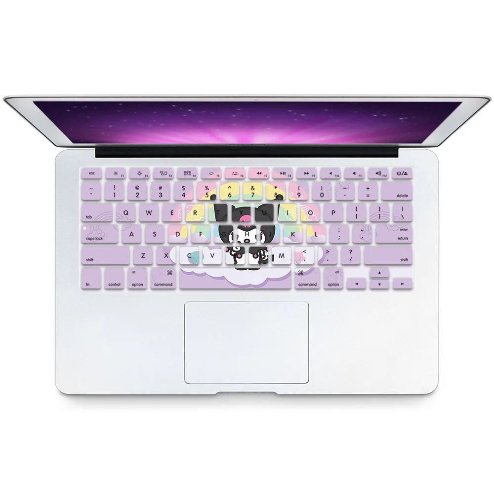 Niedliche anime kuromi us layout weiche silikon tastatur abdeckung für macbook pro a1278 a1286 retina a1425 a1502 a1398 air a1369 a1466