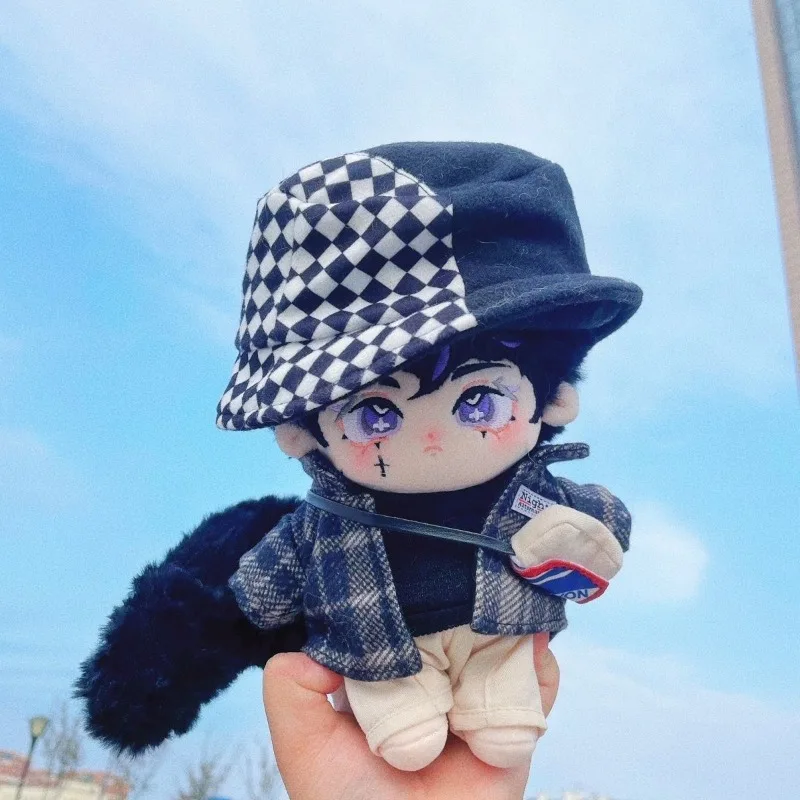 In Stock 20cm No Attributes Cross-stitching Long Ear Purple Eyes with Tail with Skeleton Plush Naked Doll Stuffed Toy Cos Gift