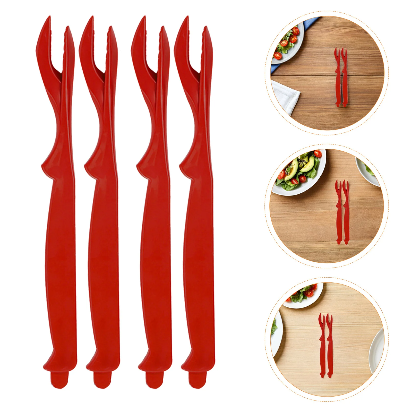 

8Pcs Crab Leg Tools Plastic Multifunction Seafood Forks Crab Eating Kit Shrimp Crawfish Lobster Pickers Shell Peeling Tools