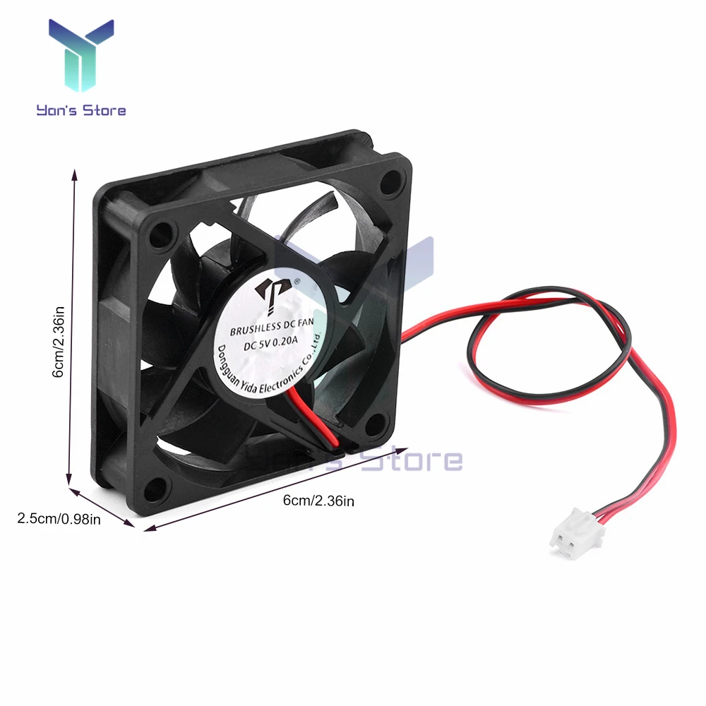 DC6015 5V 12V 24V Cooling Fan Two-Wire Oil bearing industrial silent cooling fan Heat Sink 60mm x 60mm