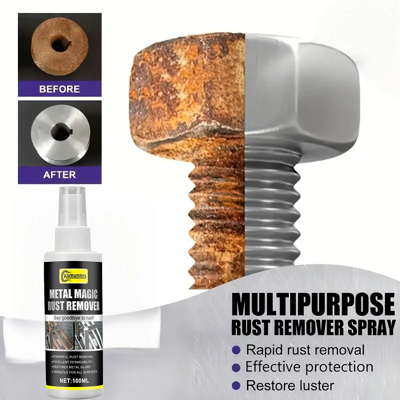 Metal Polish - Multi-Purpose Rust Remover - Household Metal Parts, Railings, Metal-Specific Conversion Spray, Effectively Remove