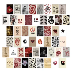 50pc Downtown Girl Wall Collage Kit Room Decoration Mini Downtown Women Poster for Teen Girl Vintage Rockstar Postcards Wall Art