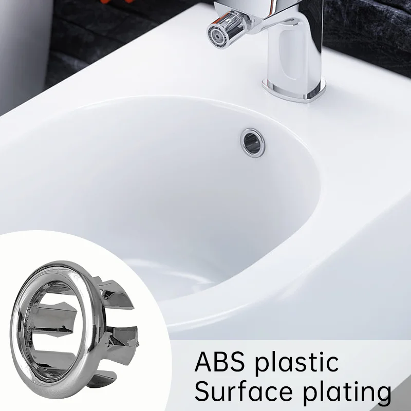 Washbasin Overflow Ring Replacement Bathroom Basin Trim Plastic Overflow Cover Insert Round Caps Bathroom Kitchen Accessories