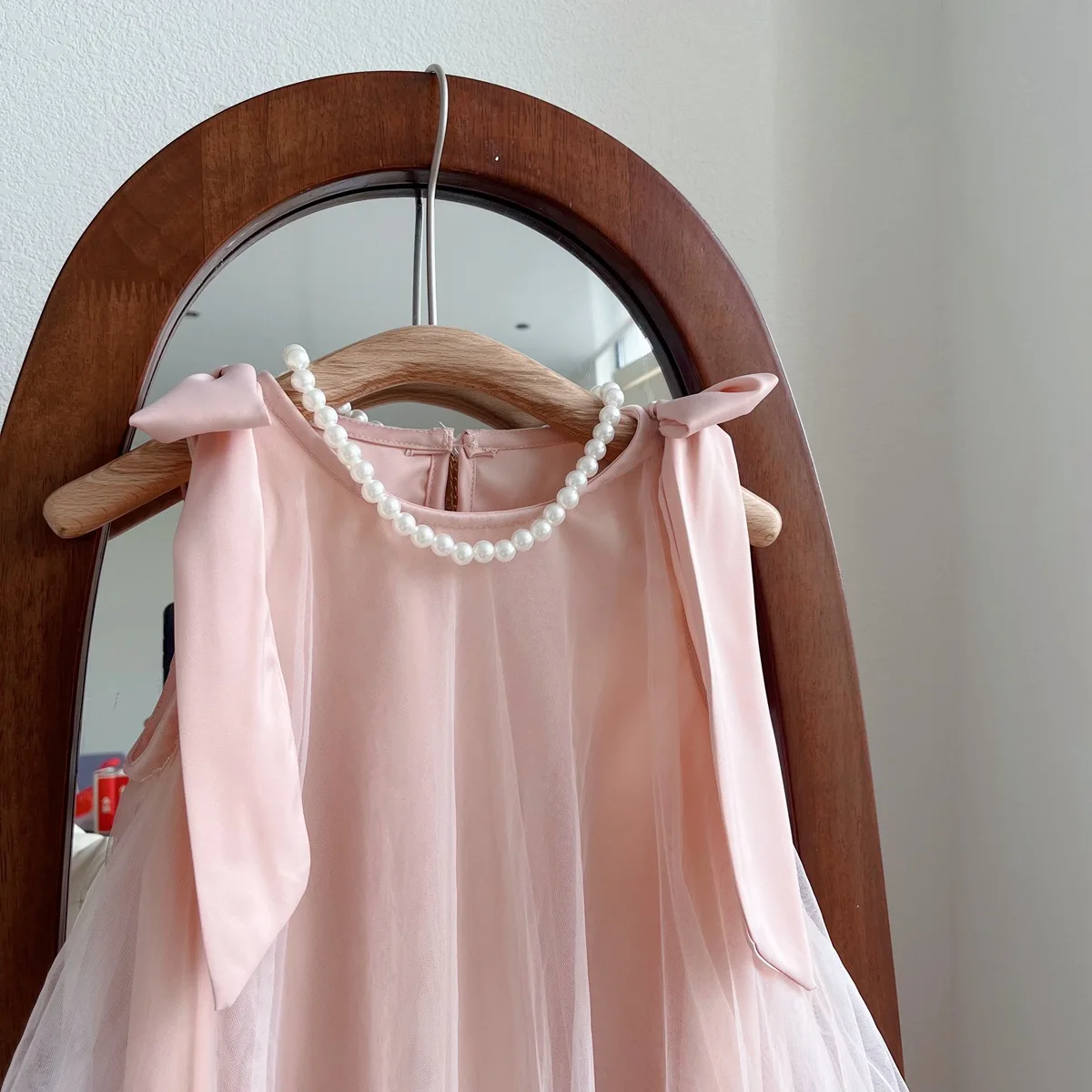 Große Schwester Kleine Schwester Rosa Partykleid Familie Passende Kinderkleidung Ärmelloses Meerjungfrau Kleid Lose Spitze Prinzessin Kleid Sommer