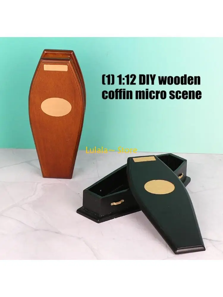 Y4QA Houten Poppenhuis Doodskist Model Figuur Craft Model Project Creatieve Decoratie Voor Liefhebber En Ouder Kind Fantasiespel