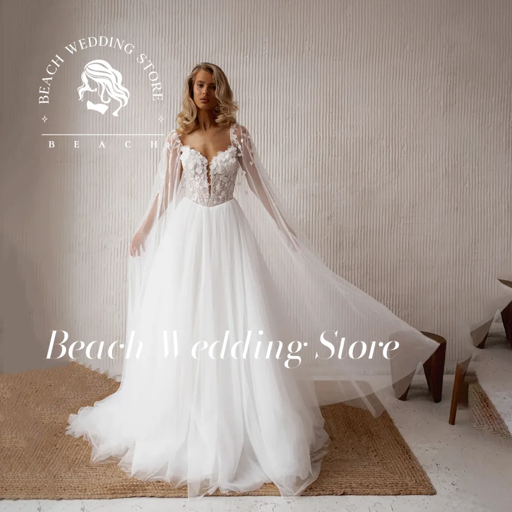 

Beach A-Line Lace Embroider Sweetheart Neckline d Chiffon Bridal Dresses Floor Length Wedding Gowns Vestidos De Novia Customized