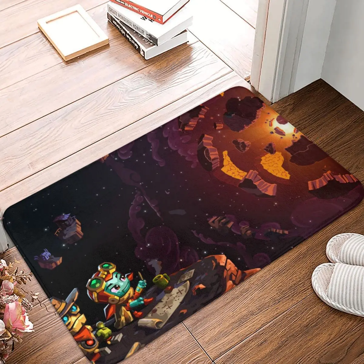 Steam World Dig Bath Mat Explore The Universe Doormat Flannel Carpet Balcony Rug Home Decoration