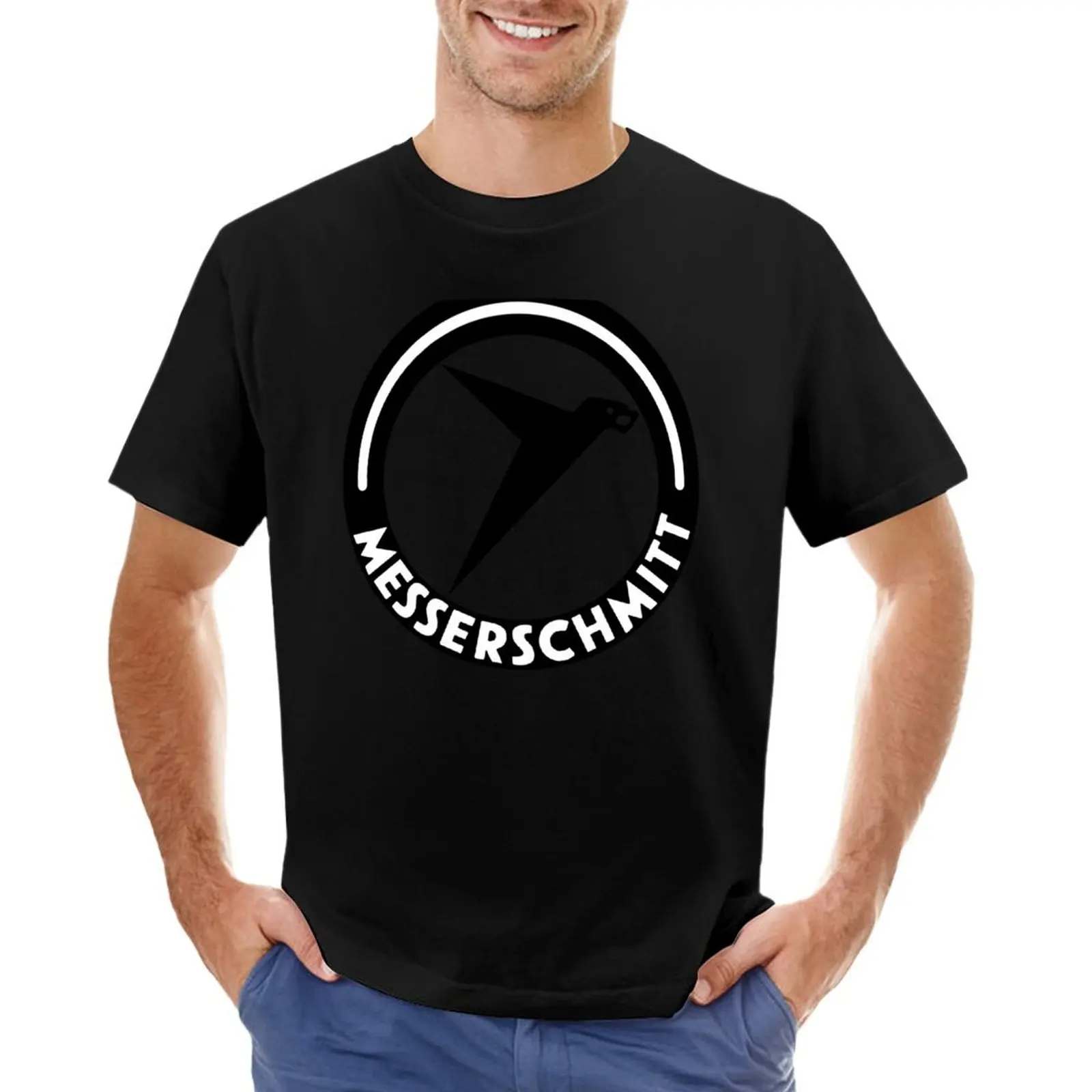 Messerschmitt Aircraft Logo -Black- (No Label) T-Shirt shirts graphic tees oversized graphic tee sweat Blouse mens t shirts