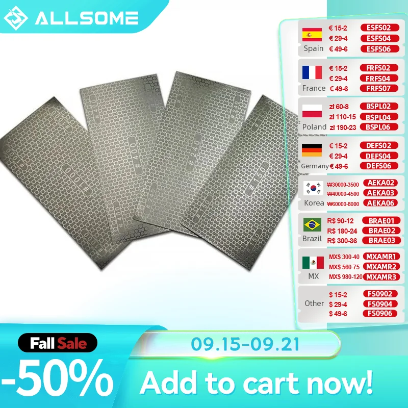 

Diamond Sandpaper Coated Honeycomb Replacement Abrasive Paper Sand Paper Grinding Paper 150# 240# 400# 1000# Grit HT414-417
