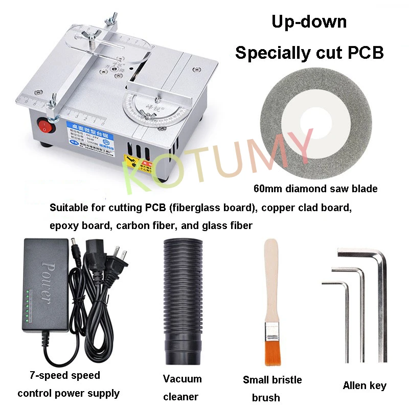 Precision Desktop Mini Table Saw DIY Acrylic PCB Desktop Cutting Machine Mini Multifunctional Electric Desktop Saws Cutting Tool