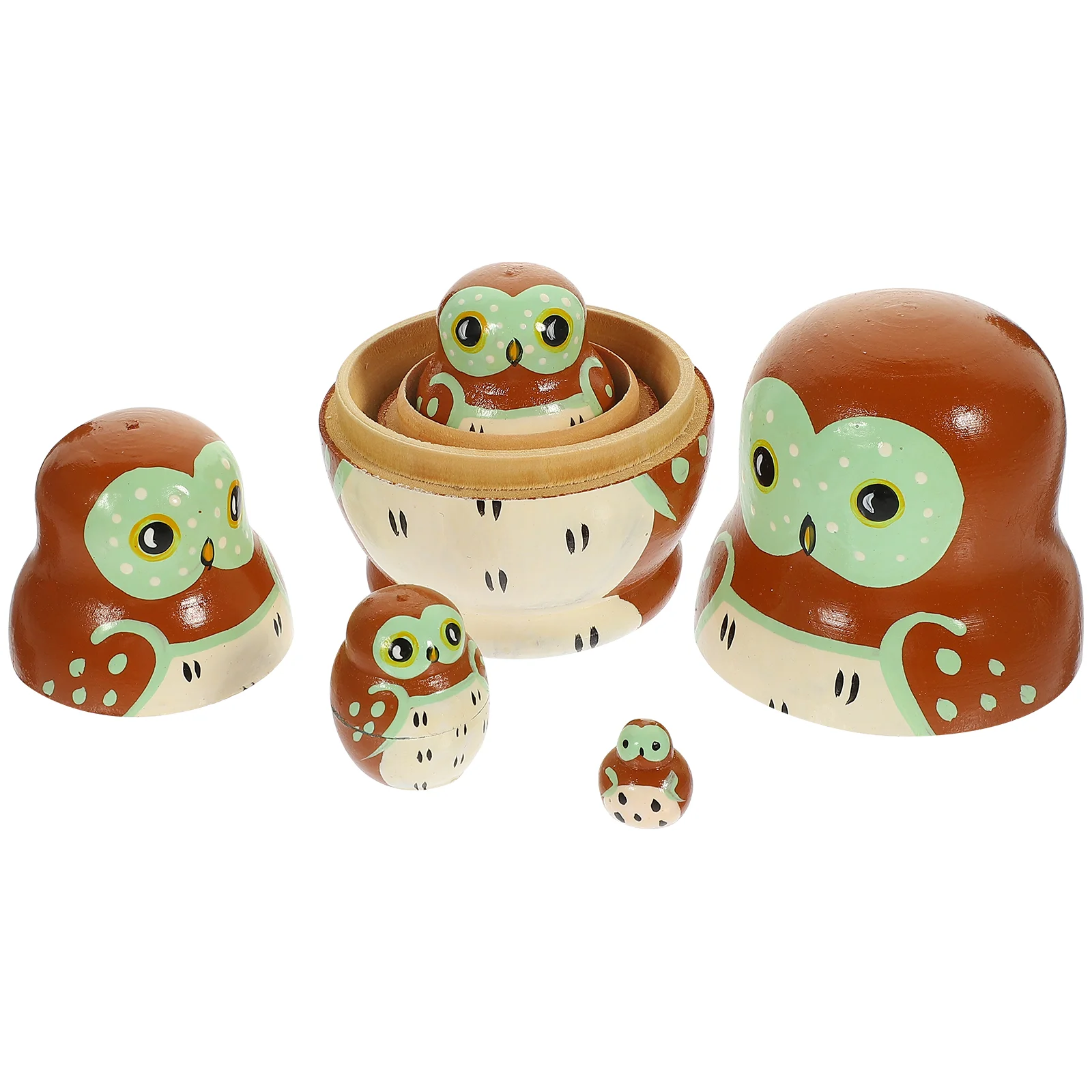 

Matryoshka Wooden Nesting Dolls Handicrafts Cartoon Stacking Toy 5 Layers Lovely Panda for Kids Funny