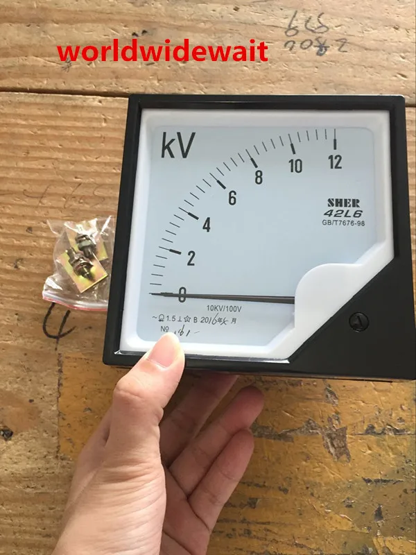 10KV/100V Zero Setting Square Dial Panel Analog Voltage Meter Voltmeter 42L6-V ZMM