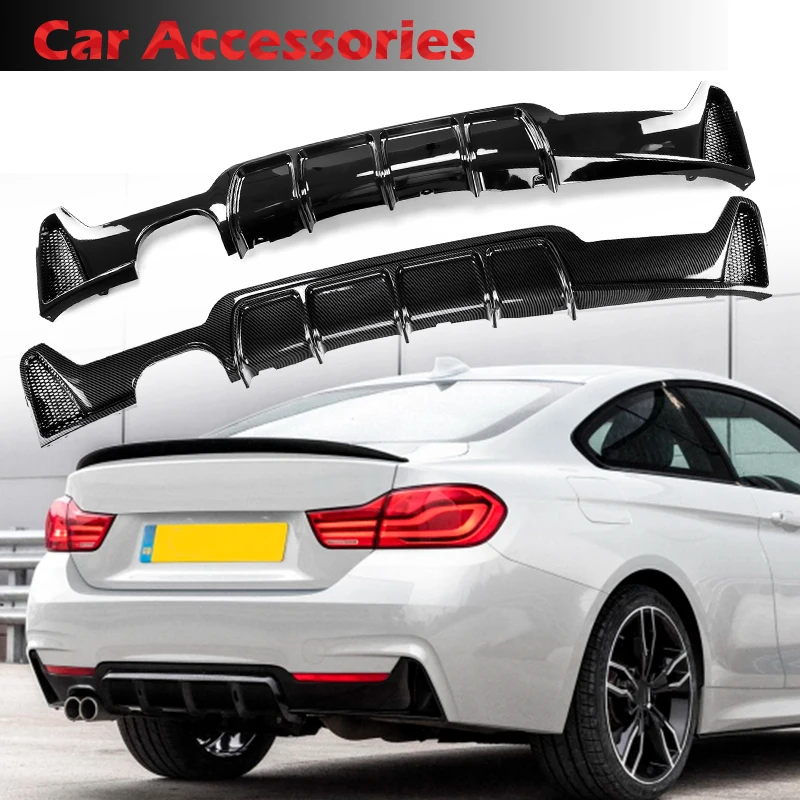 Fit For BMW 4Series F32 F33 F36 2014-2019 M Sport Rear Bumper Guard Diffuser Spoiler Lower Lip Trim Car Body Kit Single-Dual Out