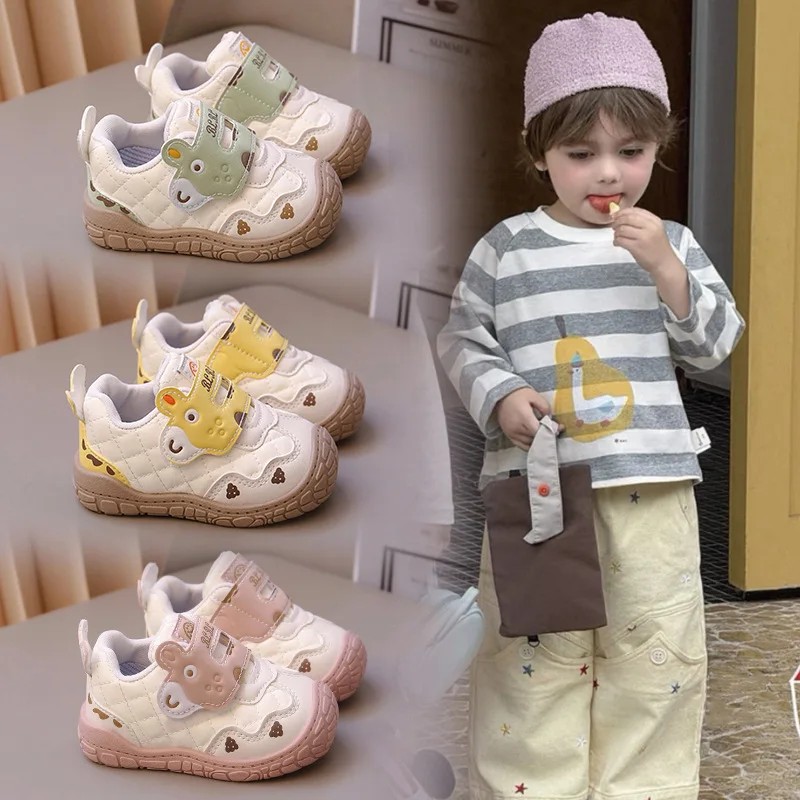 Children's Non-slip Toddler Shoes Spring Autumn Soft-soled Breathable Baby Girl PU Leather Shoes Baby Shoes Casual Sports Shoes