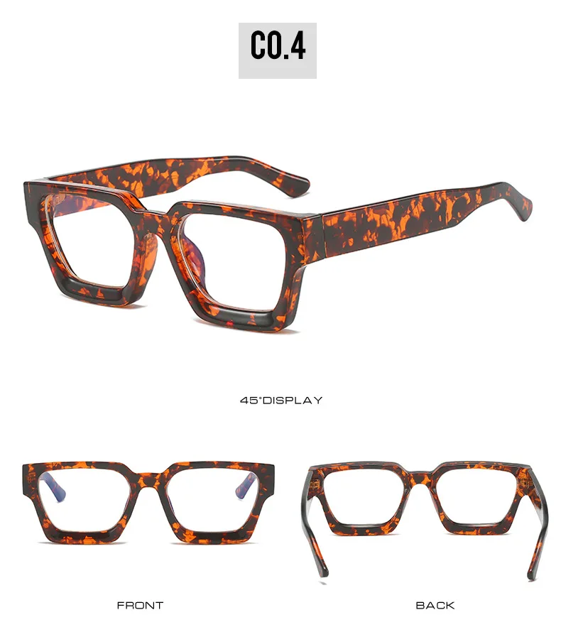 Marke männer Platz Gläser Rahmen Optische Photochrome Blau Licht Lesebrille Retro Große Brillen Klassische Computer Gläser – Detail 9