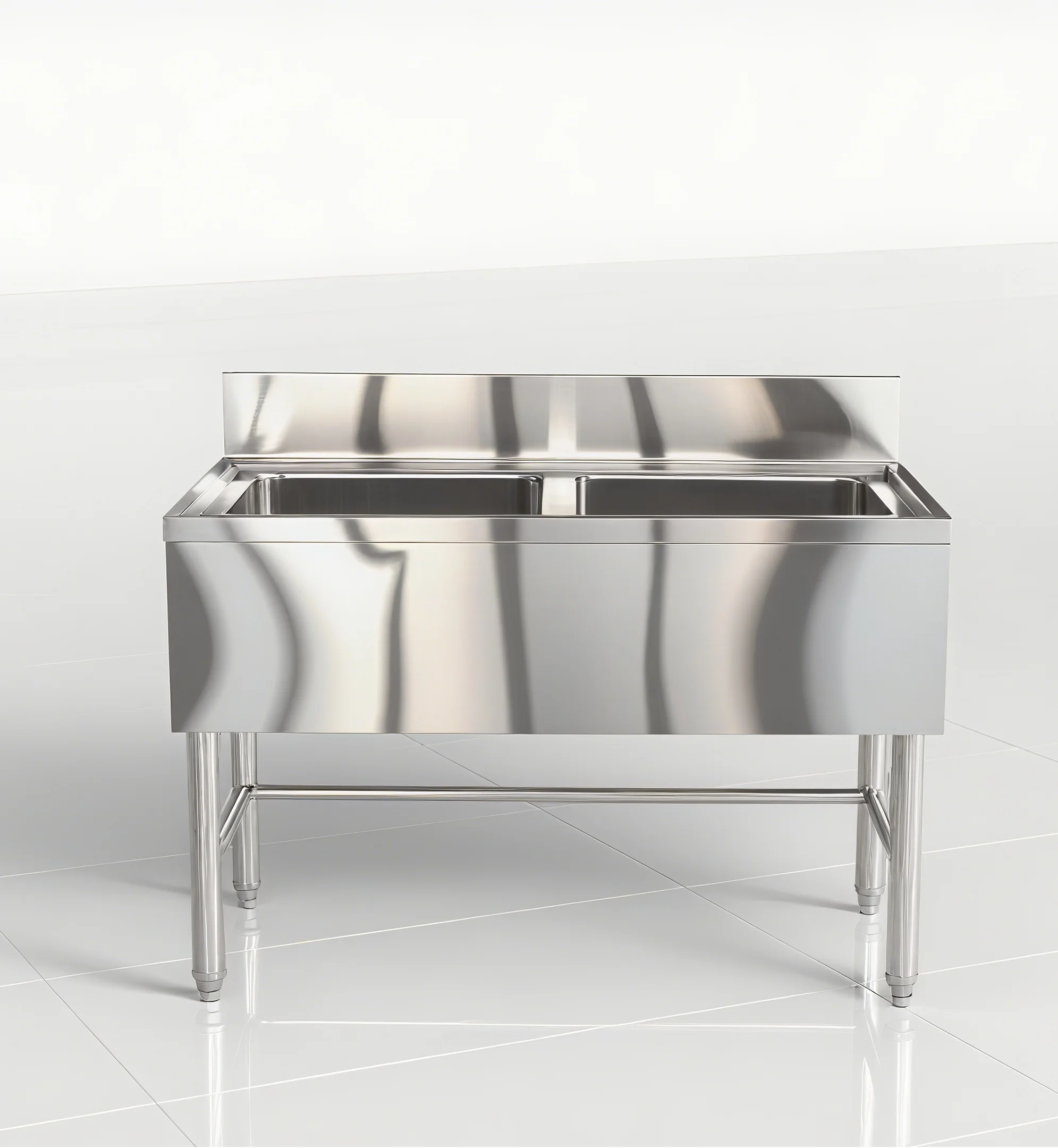 Wastafel Dua Tingkat Stainless - Commercial Kitchen Double Sink ulasan dan harga