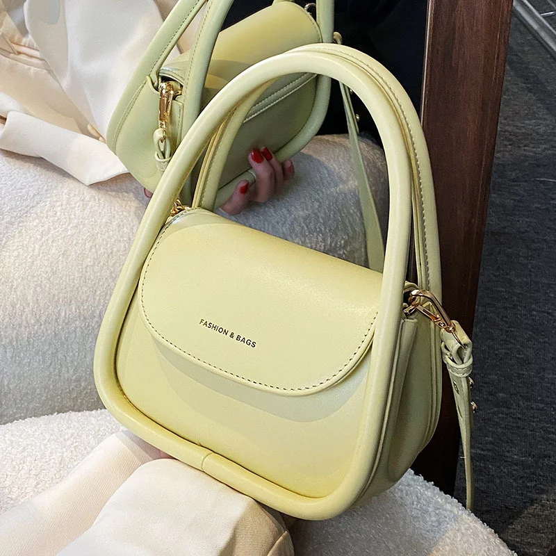 2024 New Fashion Women\'s Solid Color Texture Messenger Designer Tote Cute Handbag Bag Single Shoulder Portable Small Square