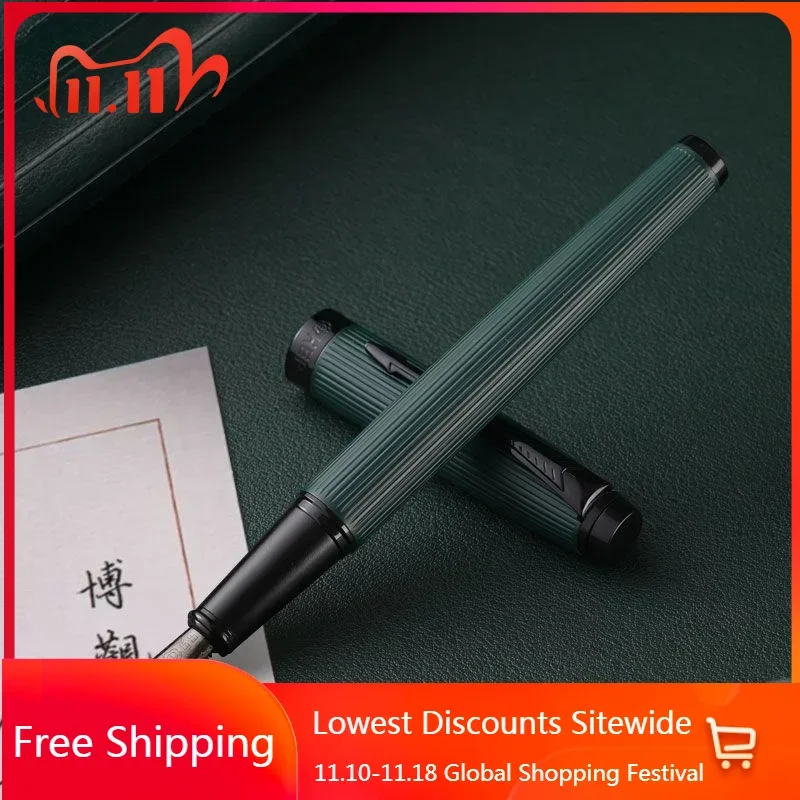 

Hero A219 Vintage Stripes Fountain Pen EF/F 0.38 0.5MM Nib Writing Ink Pen Green Frosting Colors Office Supplies Stationery Gift