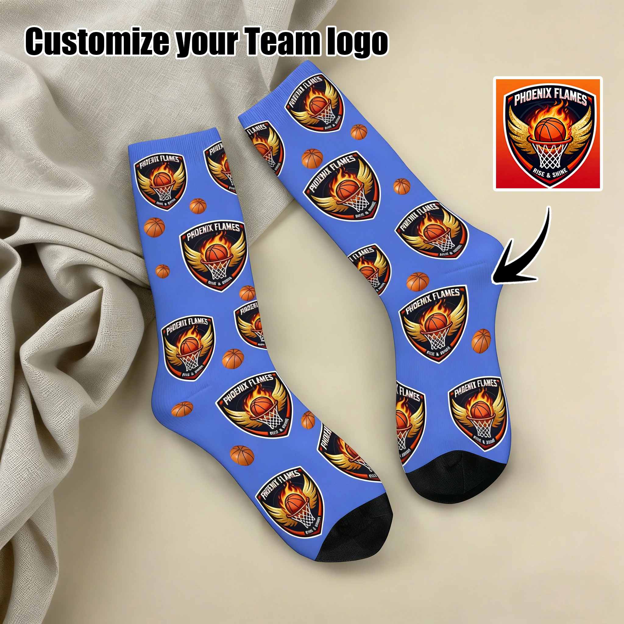 جوارب مخصصة بشعار الفريق المخصصة بشعار مخصص جوارب وجه مبتسم مناسبة كجوارب منقوشة لهدايا الكبار للأصدقاء أو fo #1