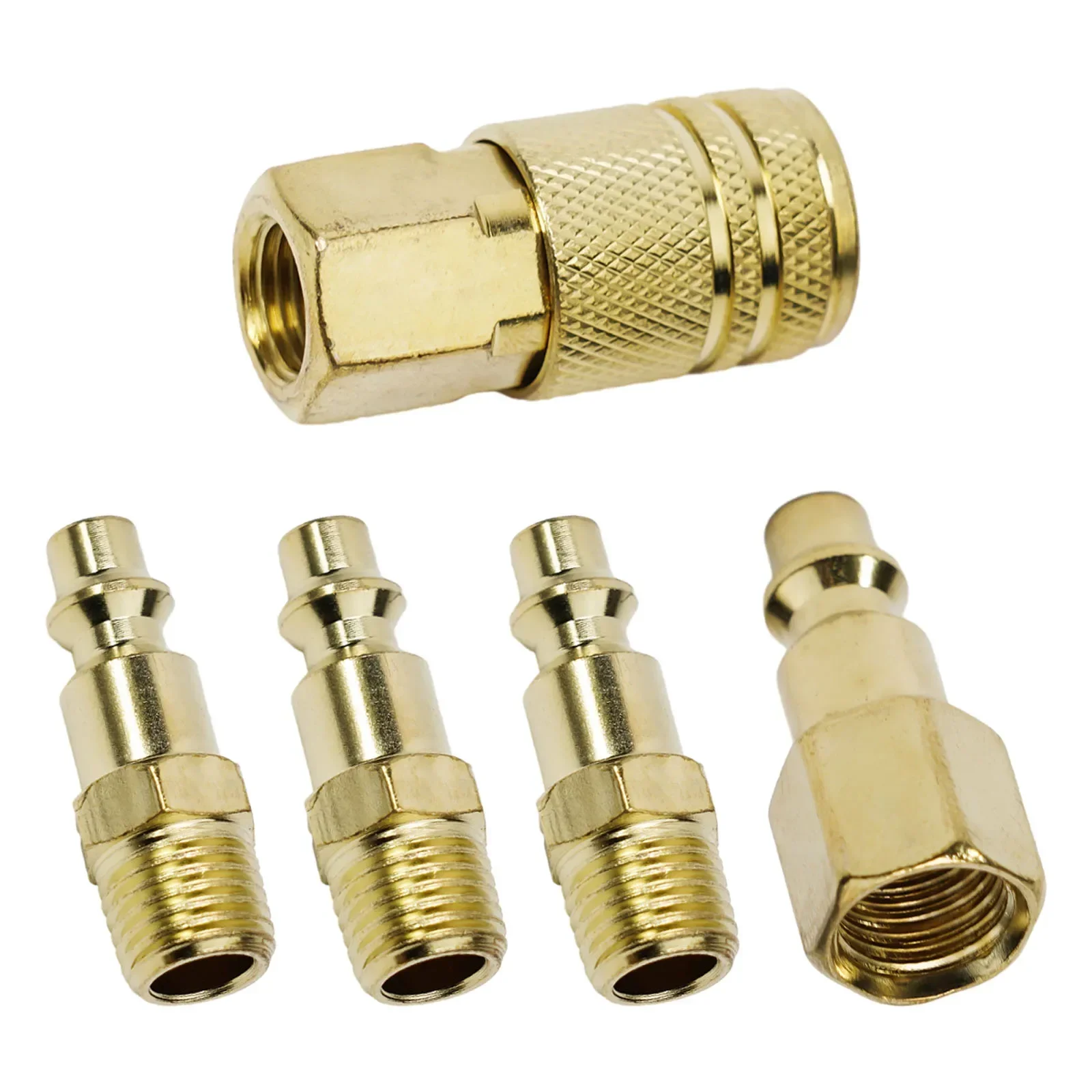 

Connector Quick Coupler Set 5PCS Golden High Quality 1/4" NPT 1/4" NPT Female 1/4" NPT Male Air Compressors