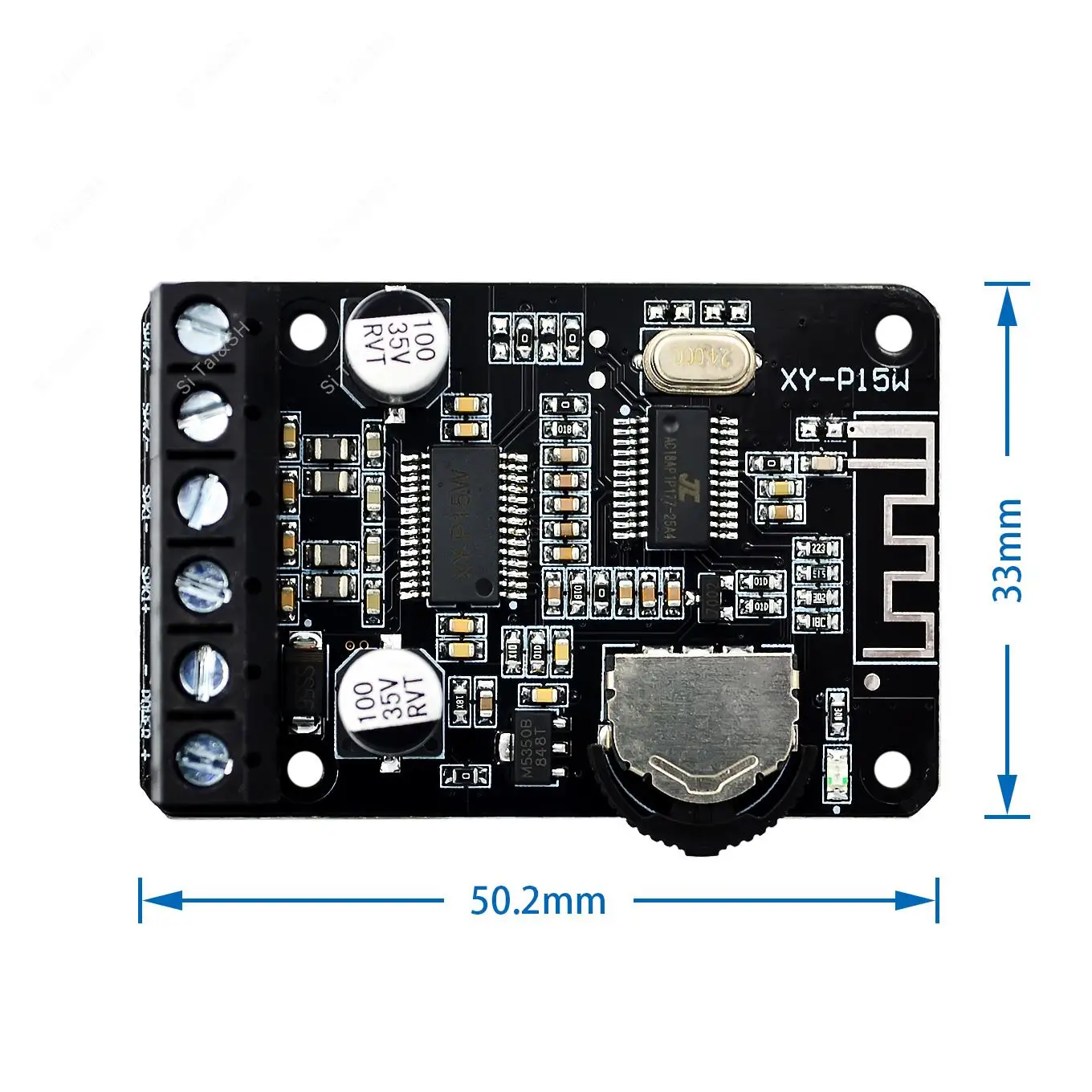 10W/15W/20W Stereo Bluetooth Power Amplifier Board 12V/24V High Power Digital Amplifier Module XY-P15W