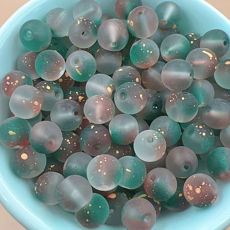 10/12MM Glass Beads 30PCS Gold-sprinkled Crystal Ball Beads Crystal Spacers for Bracelet Necklace Jewelry Making Accessories