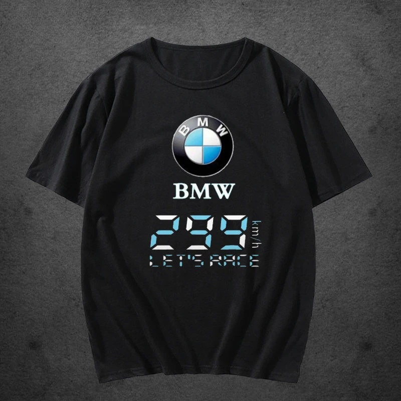 

BMW Cotton Short Sleeve POWER Men's T-Shirt Car Loose Half Sleeve Summer New Men Clothing Oversized Graphic T Shirts