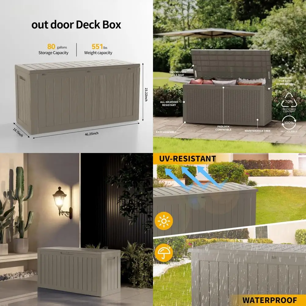 Gray 80 Gallon Lock…