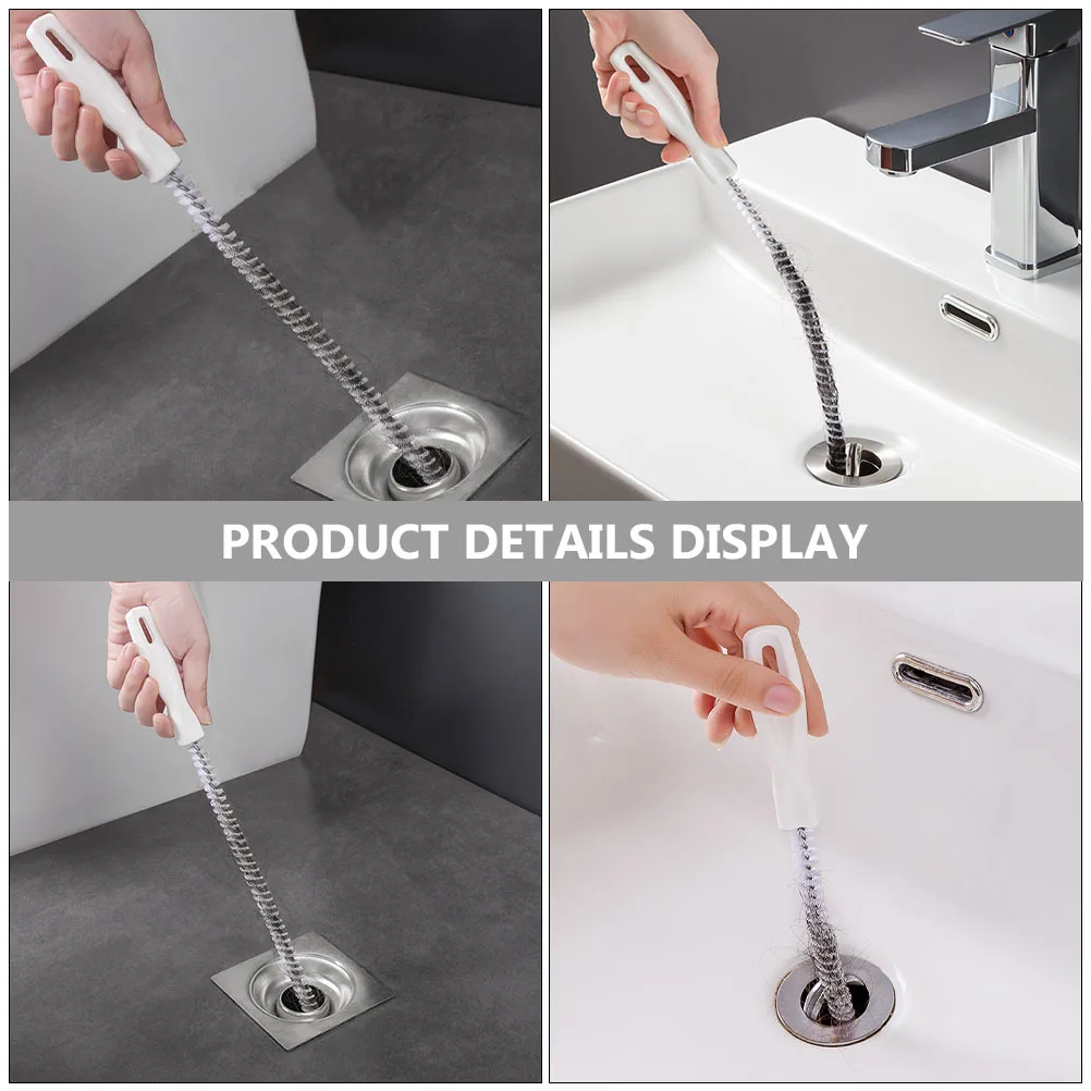 

3Pcs Drain Pipe Cleaner Sink Hair Remover Spiral Brush Bendable Sewer Cleaning Tool Bathtub Hook Catcher