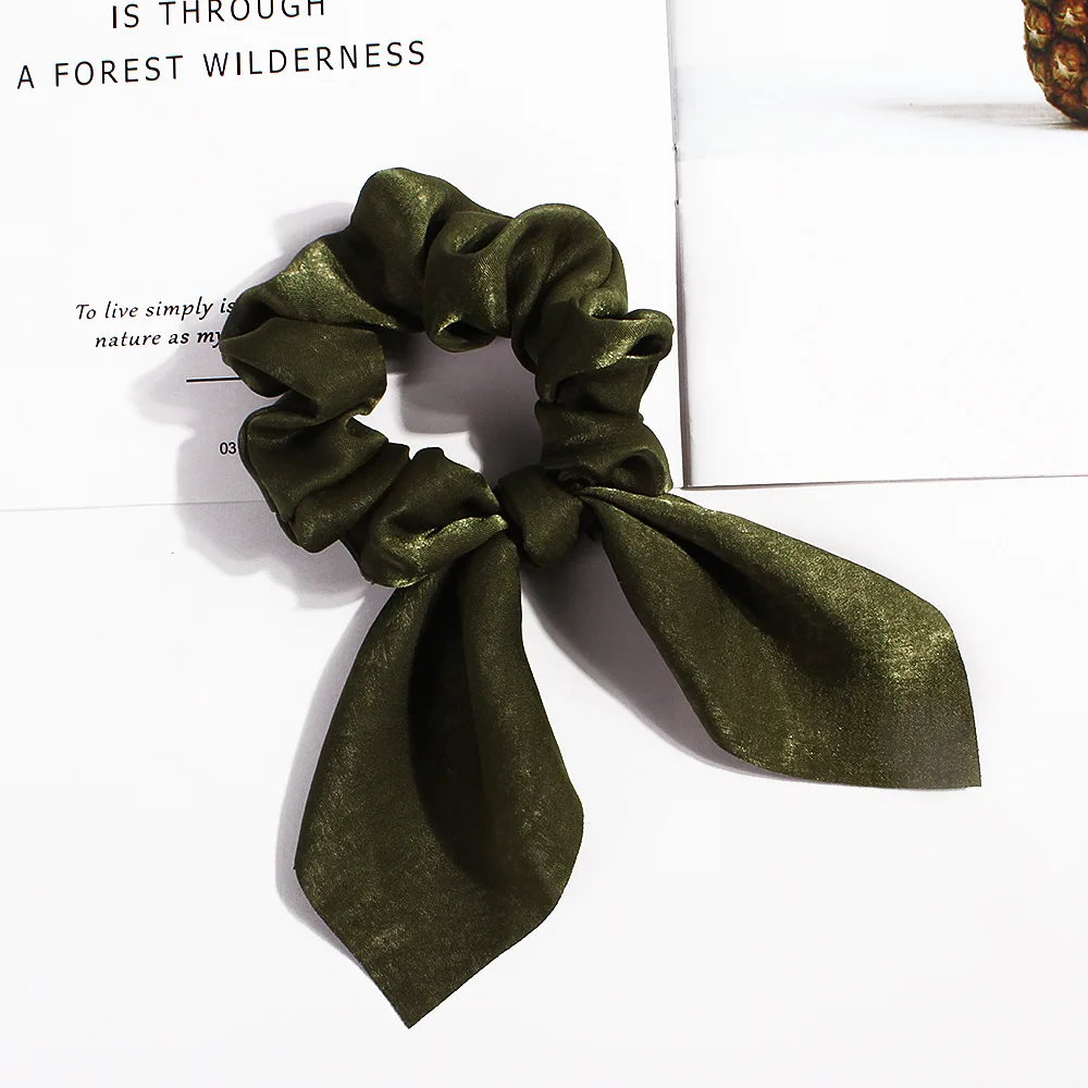 Leopard Bowknot Elastisches Haarband Frauen Einfarbig Scrunchie Mädchen Haargummi Pferdeschwanz Halter Stirnband Haar Seil Haar Zubehör – Detail 18