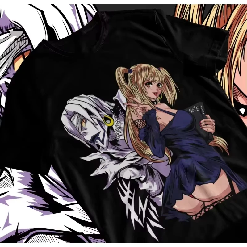 

Vintage Misa Amane Death Note Anime T-Shirt for Men Round Collar Cotton T Shirts Short Sleeve Tees Classic Clothing Graphic Tops