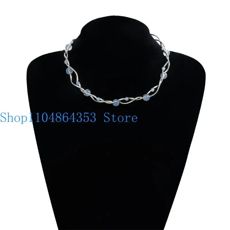 652F Lightweight Flexible Double Layer Helical Copper Tube Bead Necklace Ensuring Comfort for Extended Wear and Unique