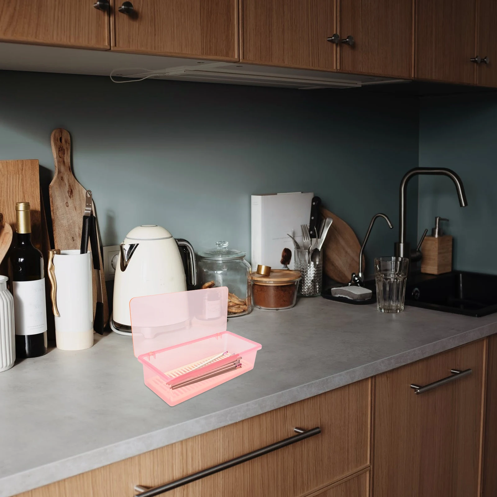 

Silverware Cutlery Storage Box Kitchen Utensil Holder Drawer Organizer Plastic for Table