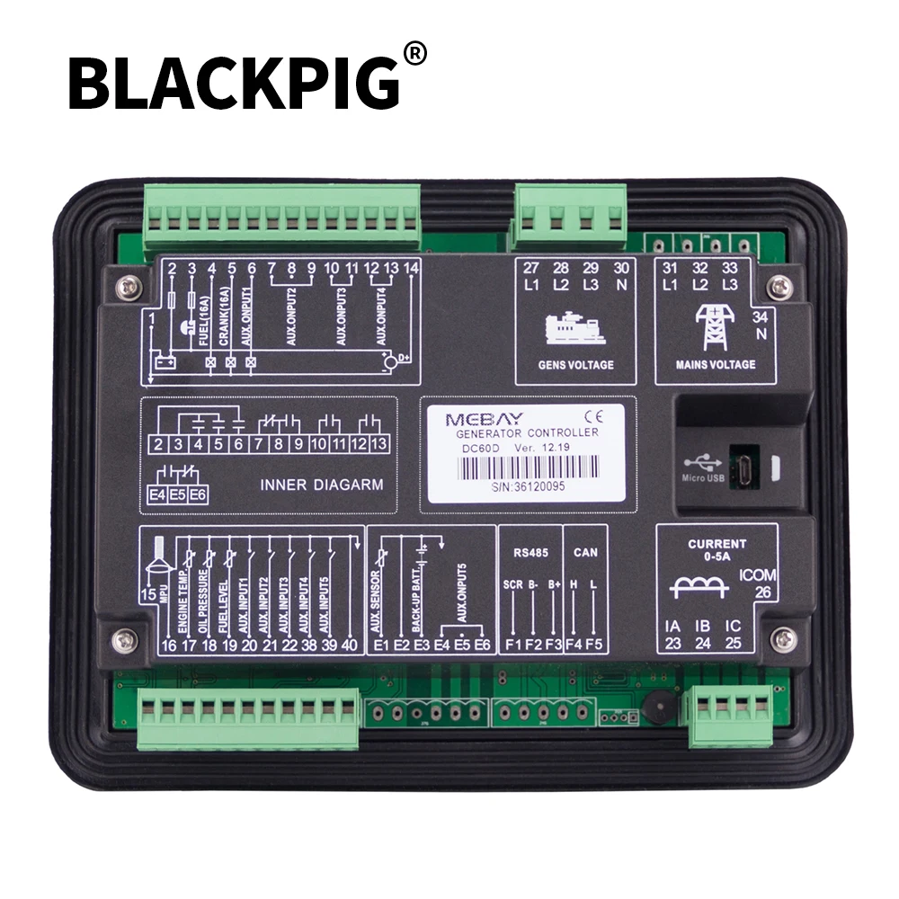 DC60D DC62D DC60DR DC62DR Mebay Generator Controller colorful LCD display generatorelectronic circuit board panel