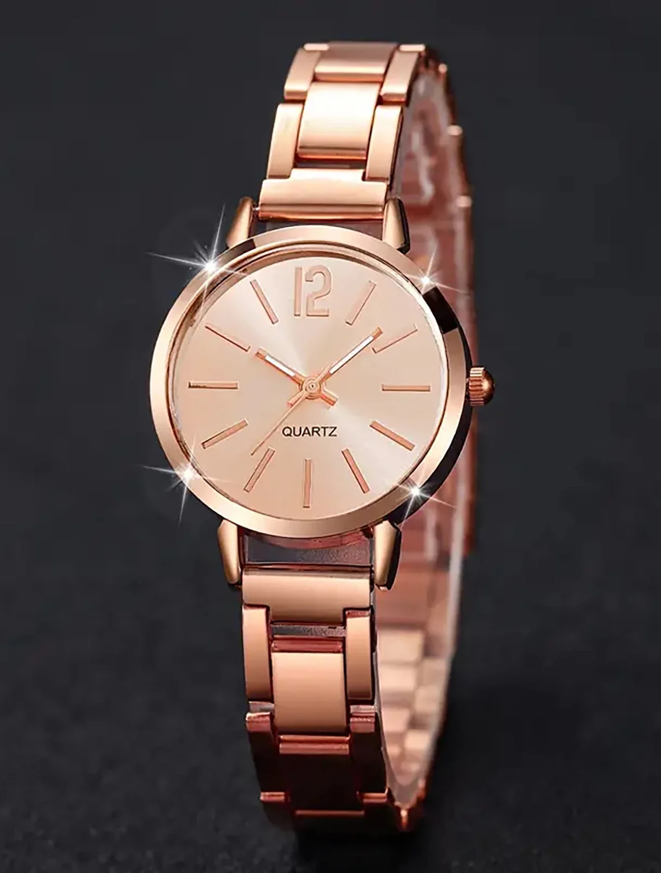 3PCS casual fashion Rhinestone alloy graduated ladies quartz watch set is the best choice for gifts