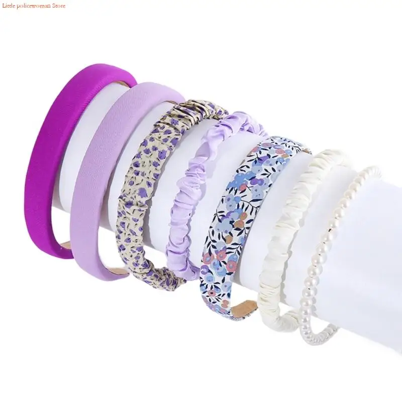 F92D Elegant Pearls Accented Headbands Nonslip Technology Hair Hoop Lightweight Headdress Props For Office Social Event